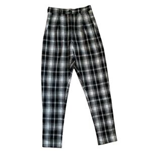 Black and White Plaid Trouser Pant with Removable Chain size XS size 4